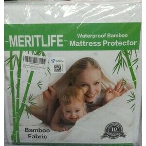 Waterproof Fabric Mattress Protector Queen Size Deep Pockets by Meritlife